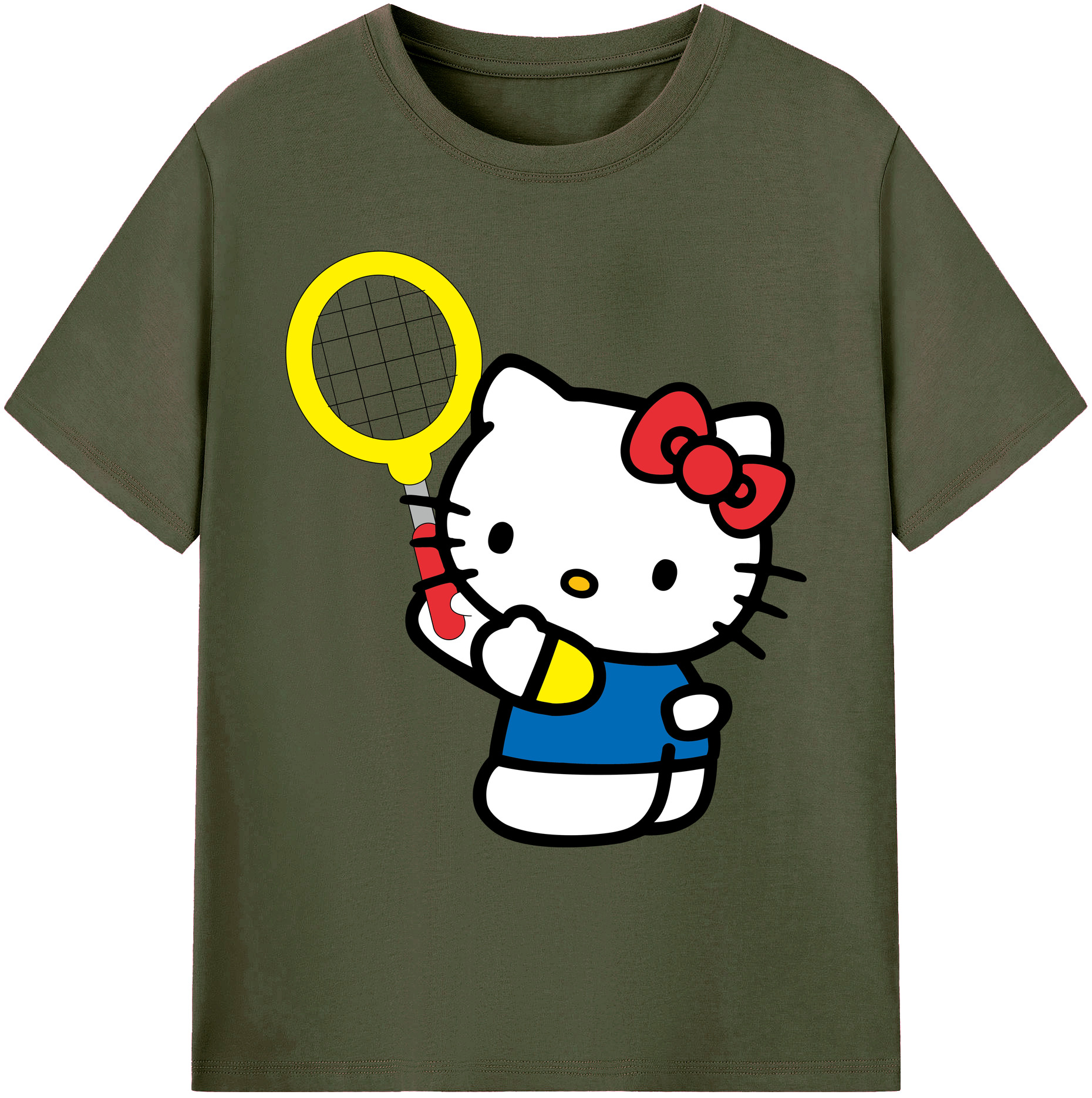 （画像用） Hello Kitty ハローキティ 綿100％ メンズ半袖Tシャツ｜肌触りやわらか＆通気性